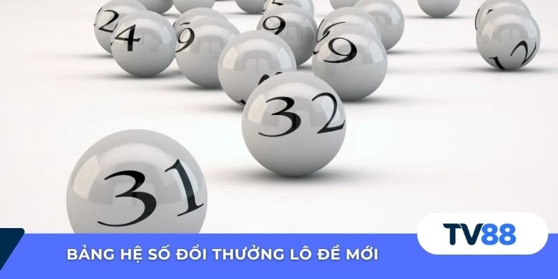 Bảng hệ số đổi thưởng lô đề mới